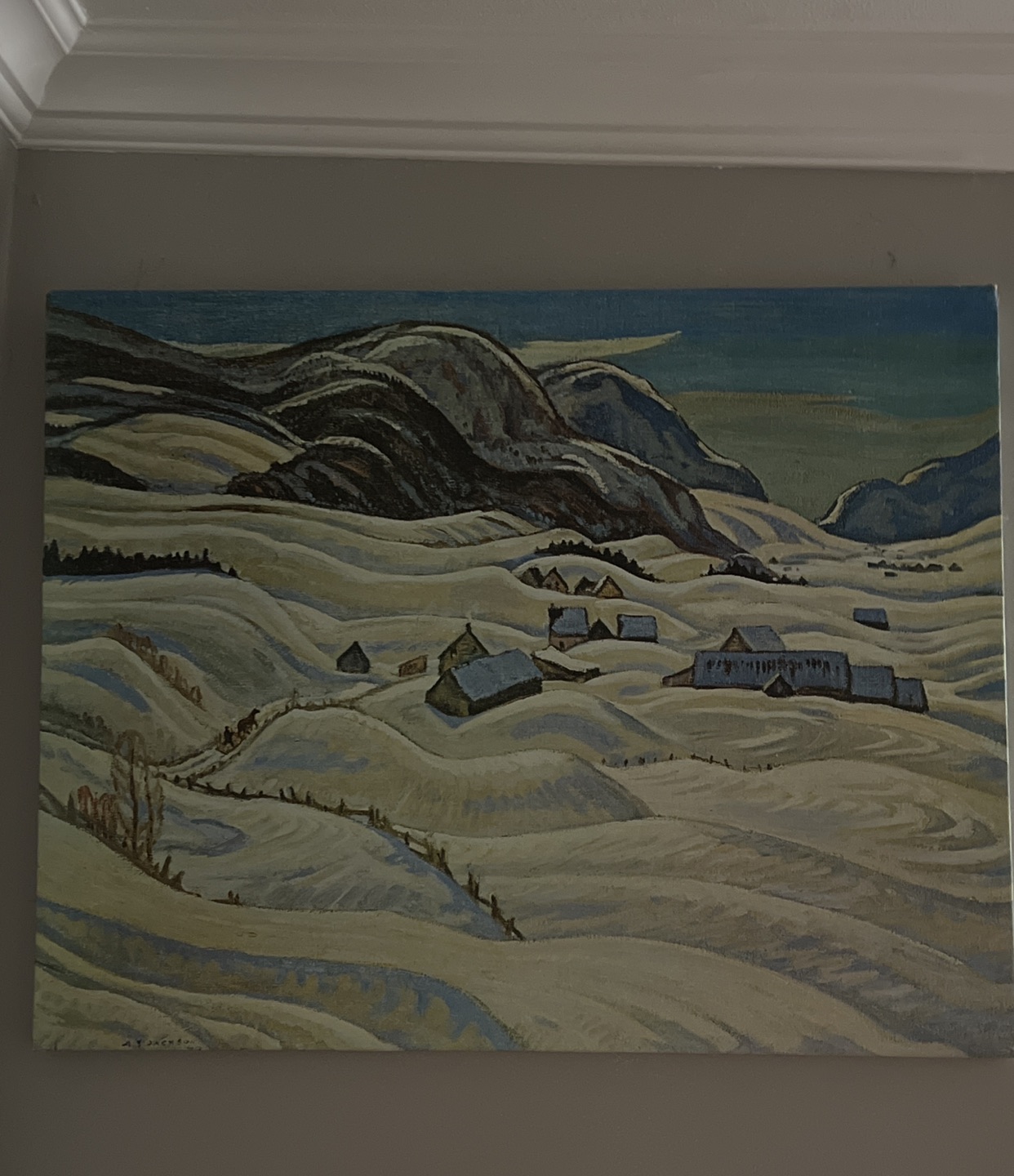 AY Jackson (group of seven member) print on canvas w/ wood frame thumbnail