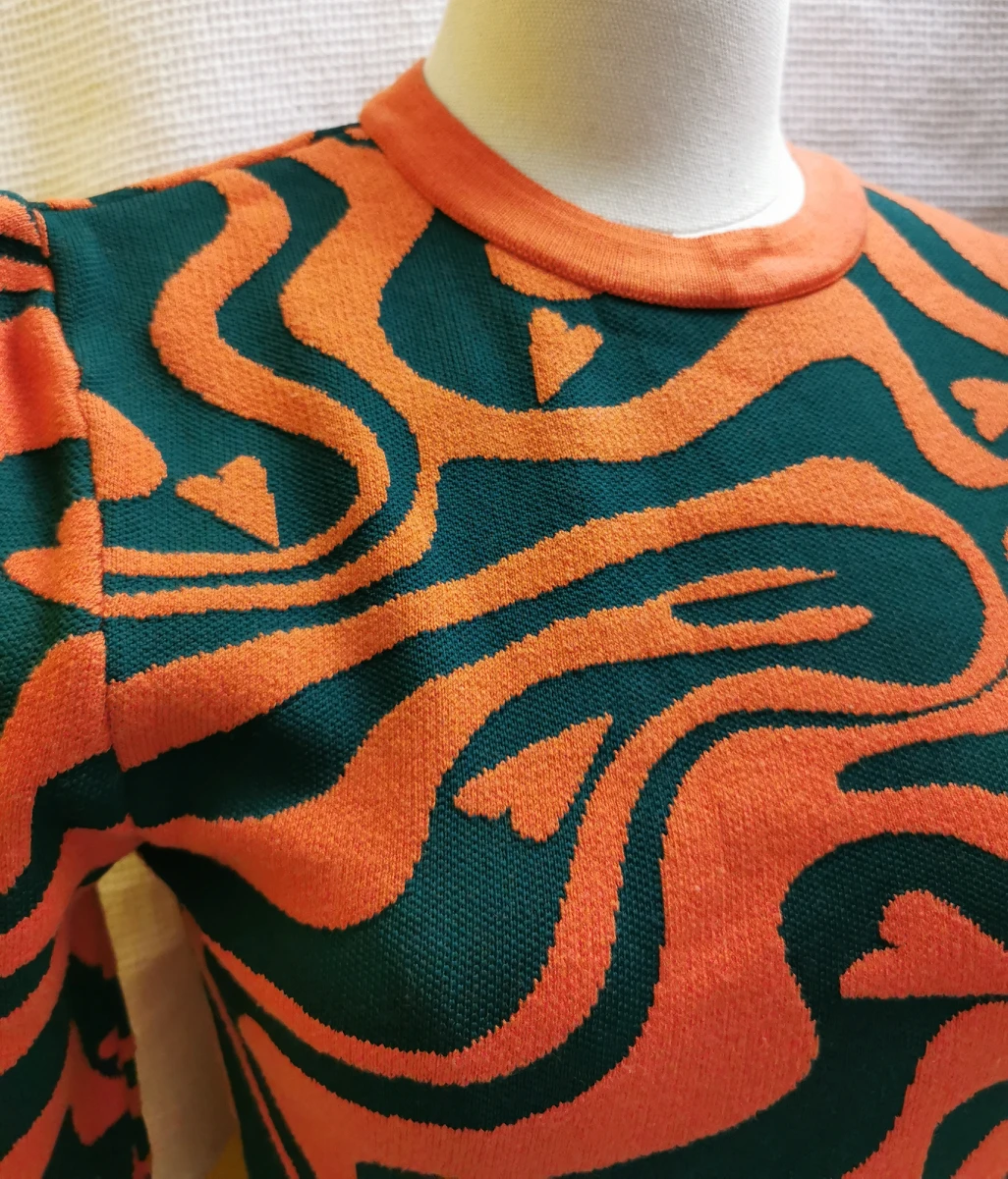Zara JACQUARD KNIT TOP BRIGHT ORANGE . M size. - photo 2