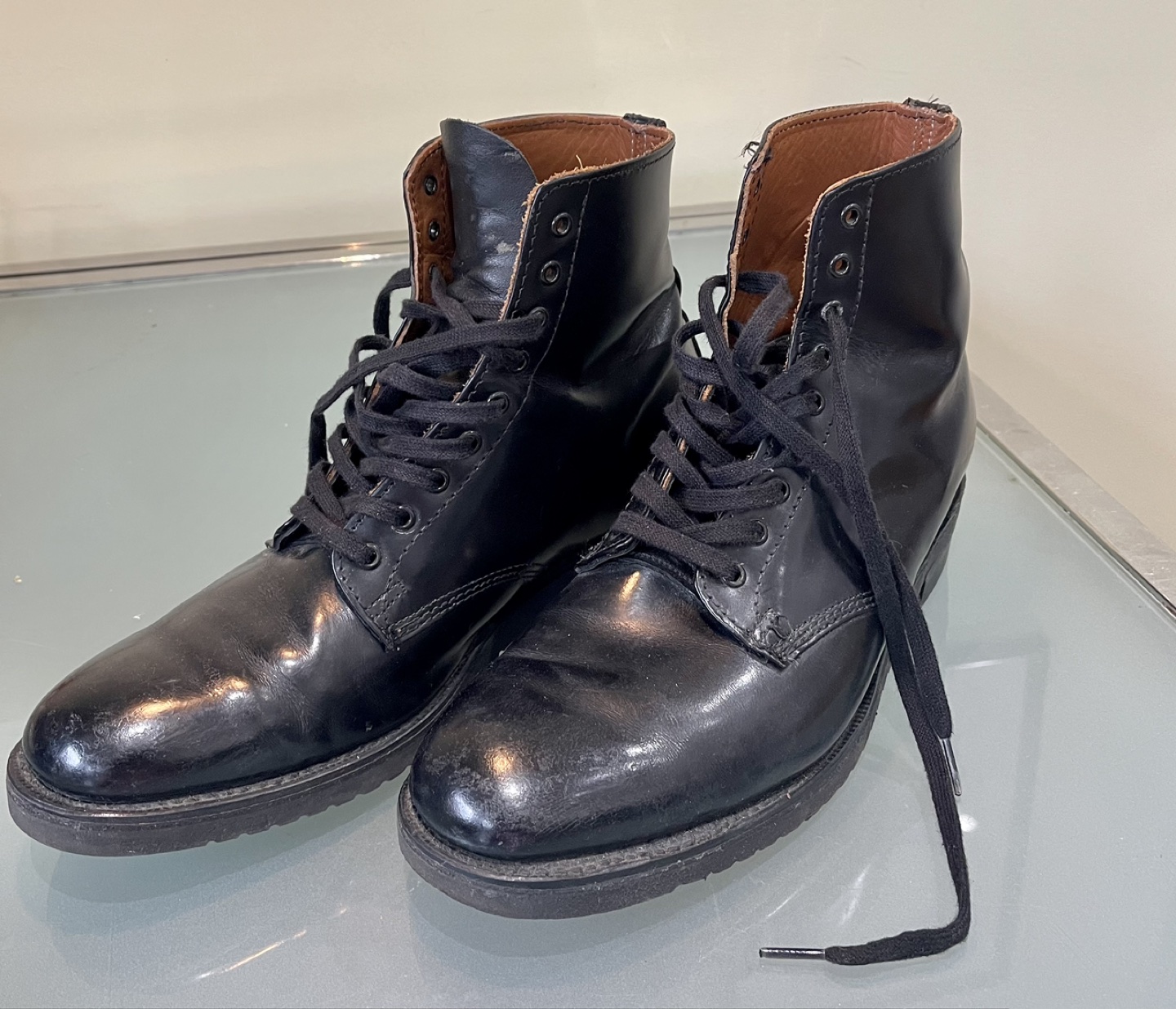 Men’s Black Leather Boots size 10.5 thumbnail