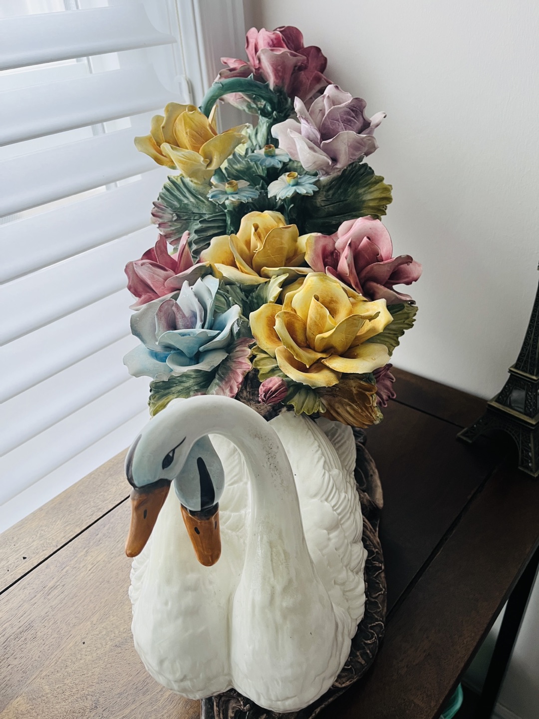 Vintage Capodimonte Large swan