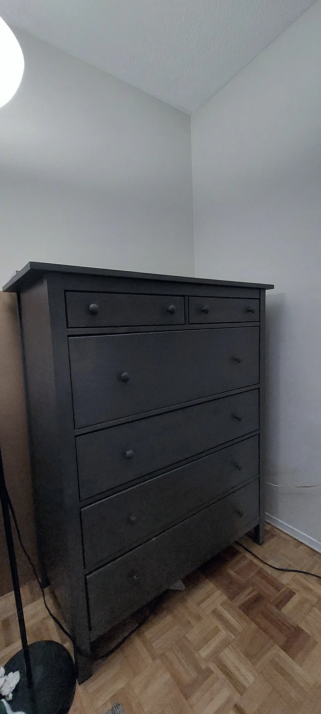 Ikea hemnes 6 draw tall grey dresser