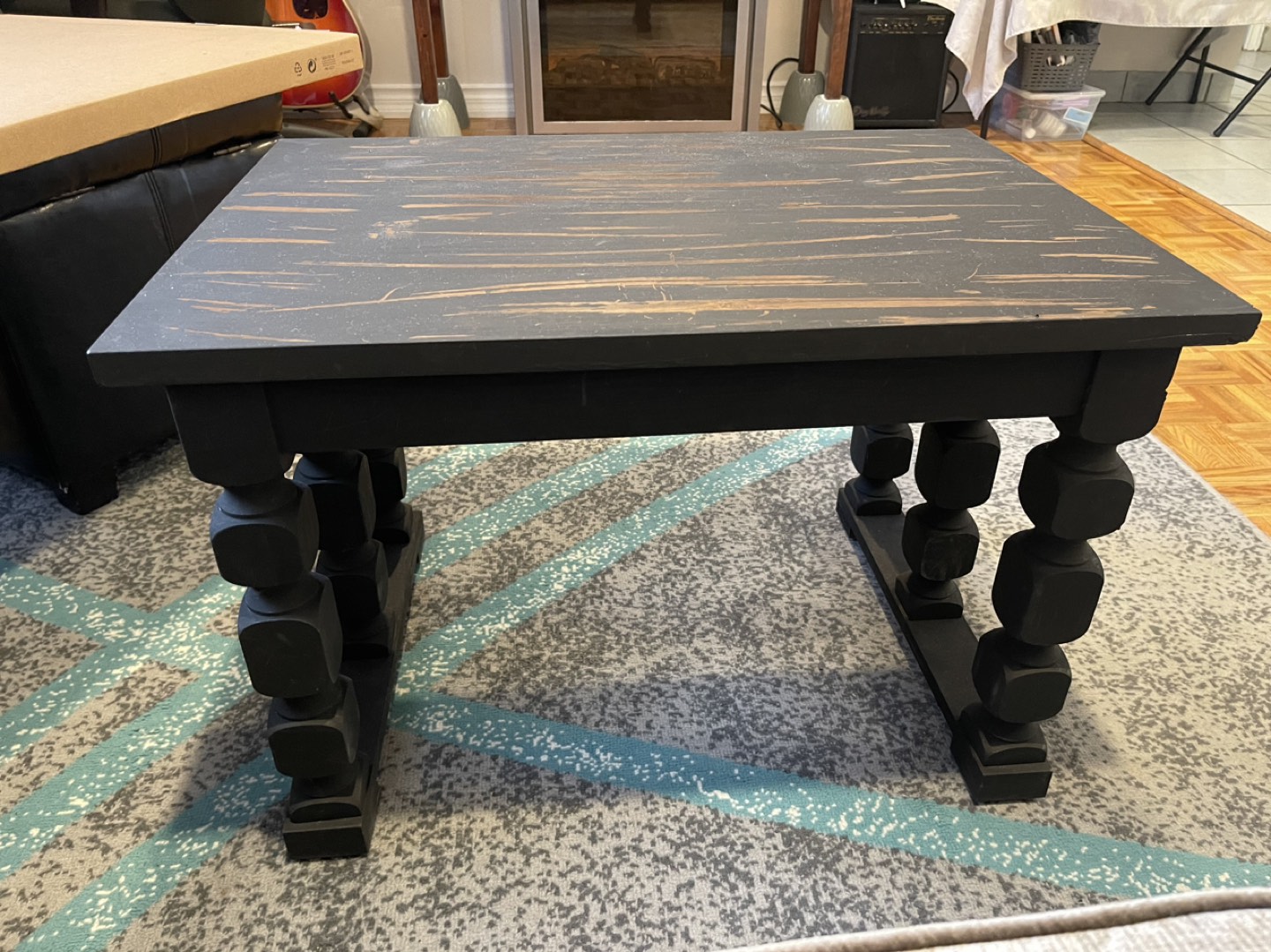 Black wood coffee table