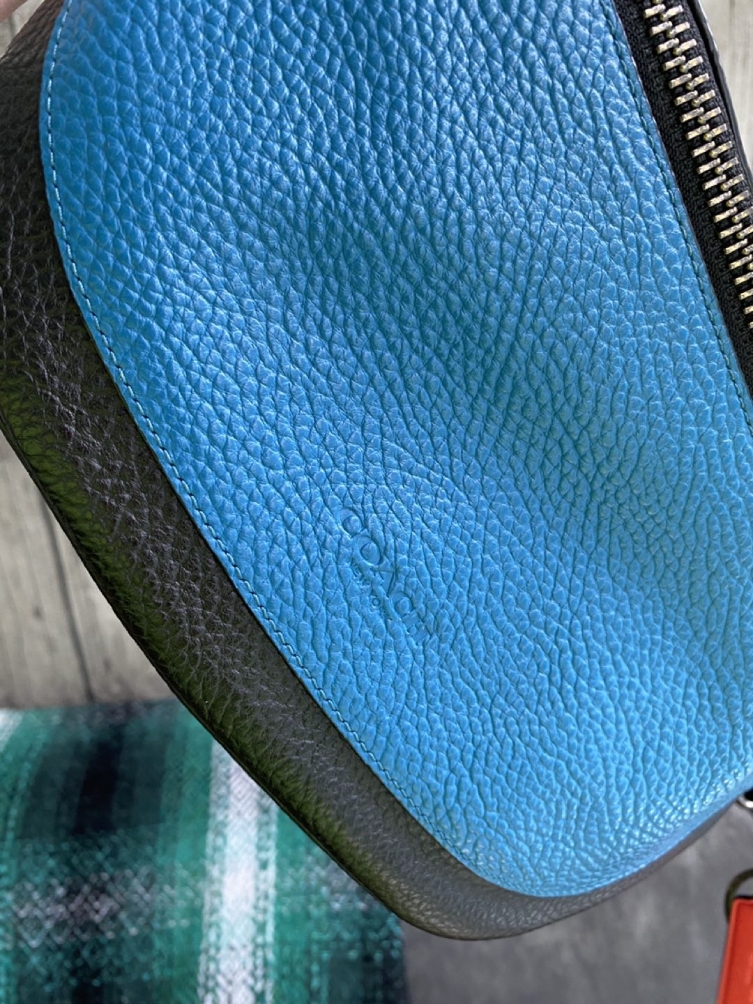 Coach Turquoise/Orange Leather Fanny Pack/Belt Bag image indicator(2)