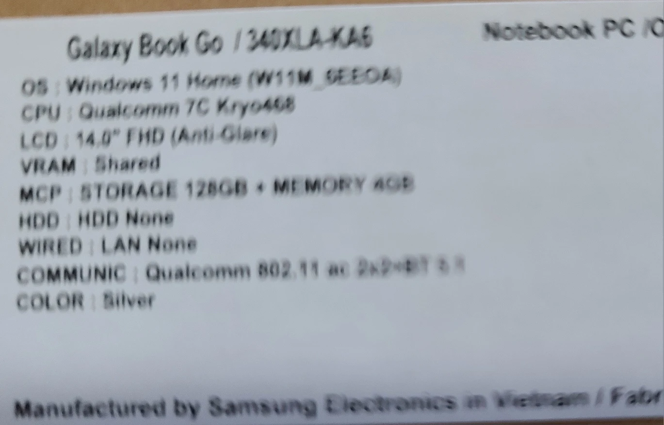 Galaxy Book Go 14" Laptop (Snapdragon 7c/128GB/4GB) - photo 3