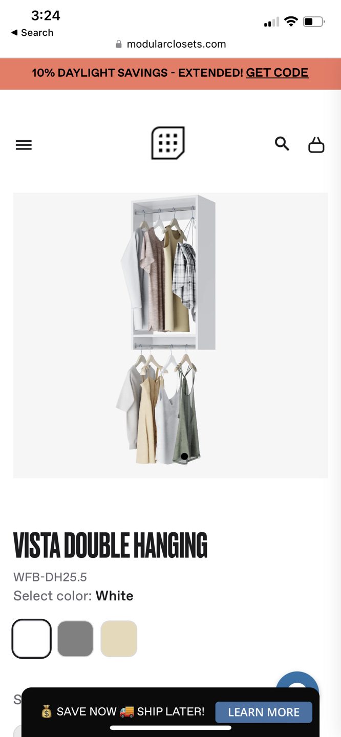 Double hanging wardrobe closet module - photo 2