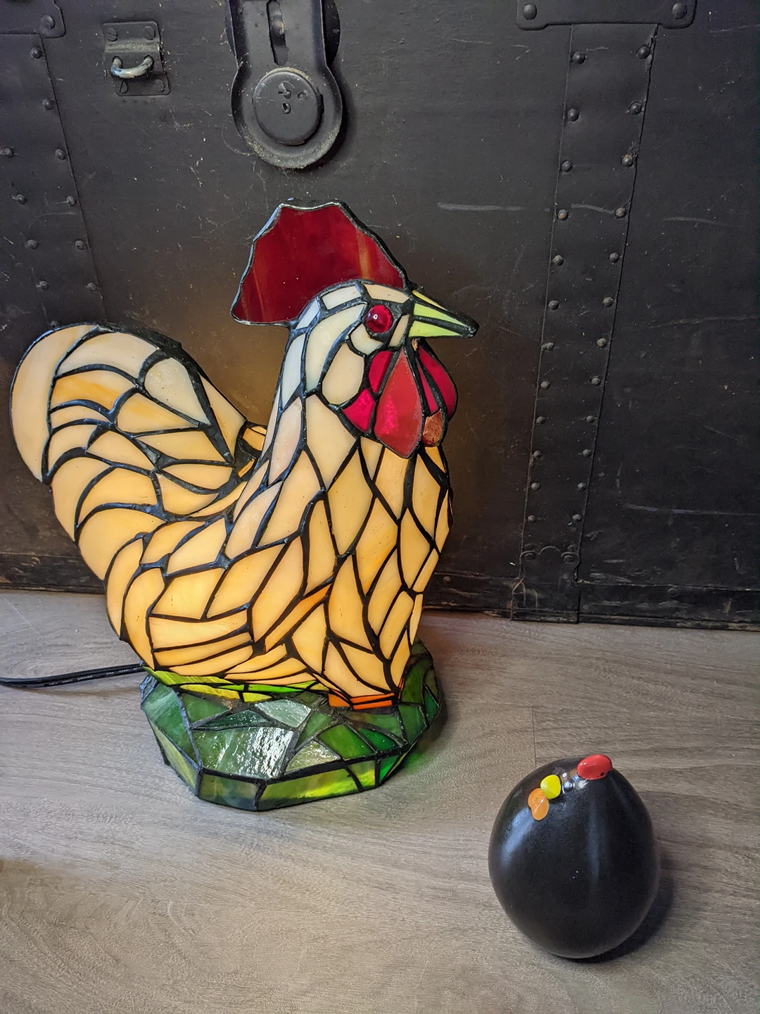 Tiffany Style Rooster Lamp - photo 3