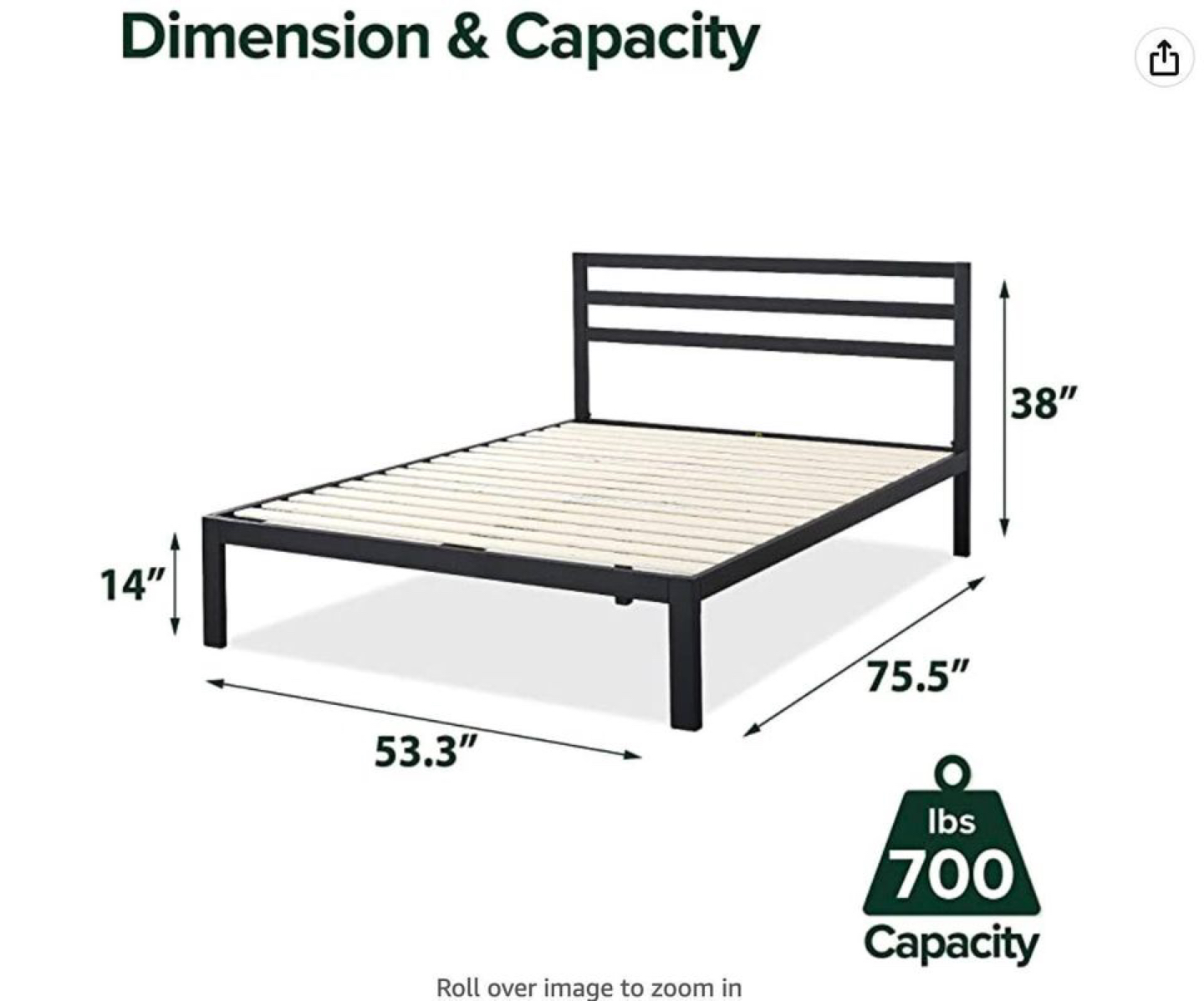 Metal Bed Frame with Headboard - photo 5
