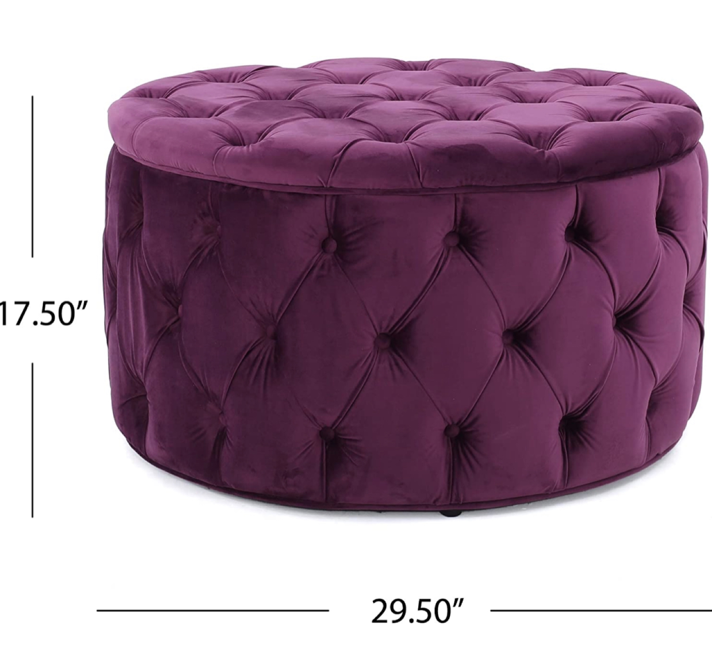 Round Velvet Ottoman