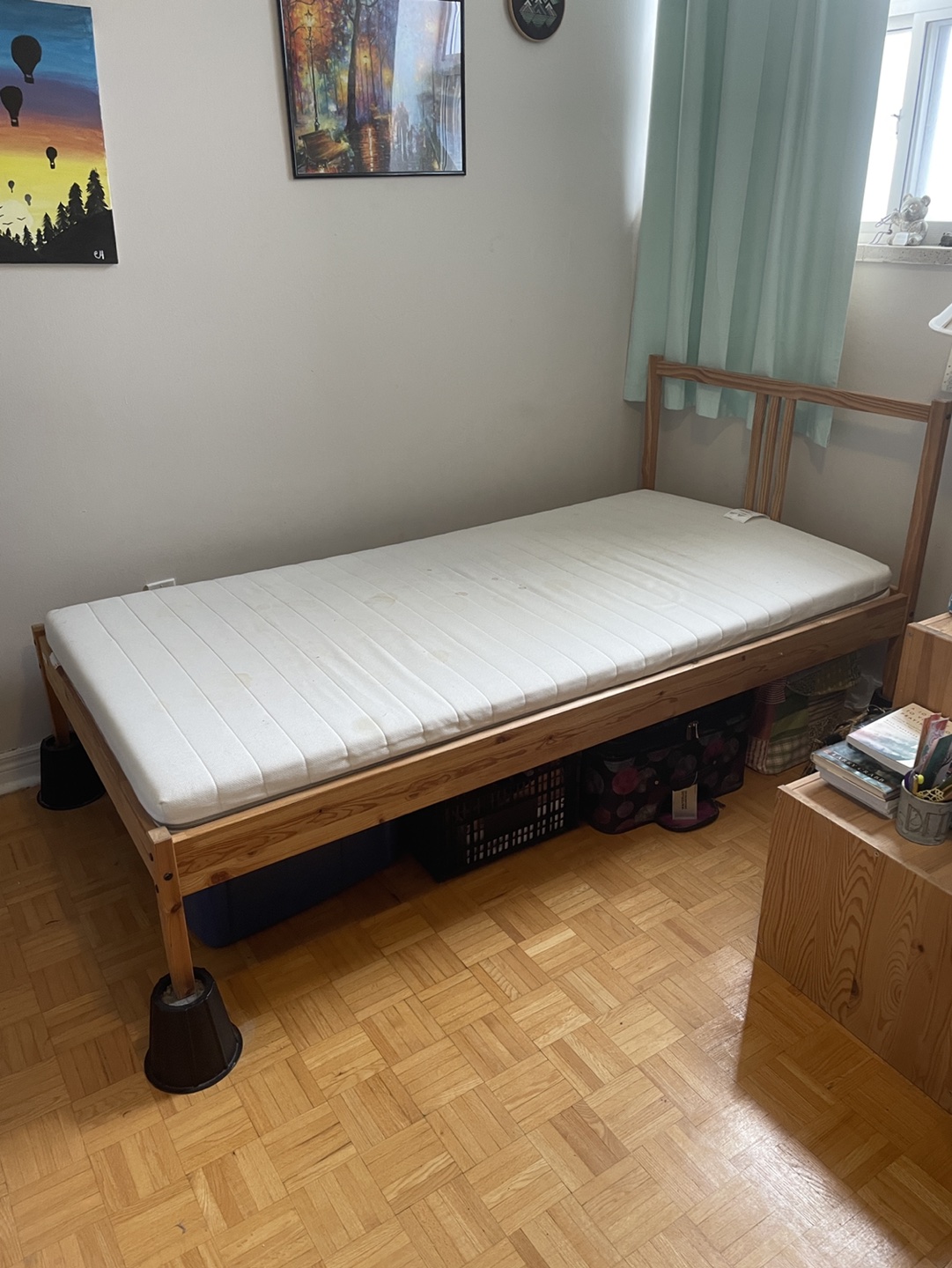 Twin bed frame and mattress 🏀 thumbnail