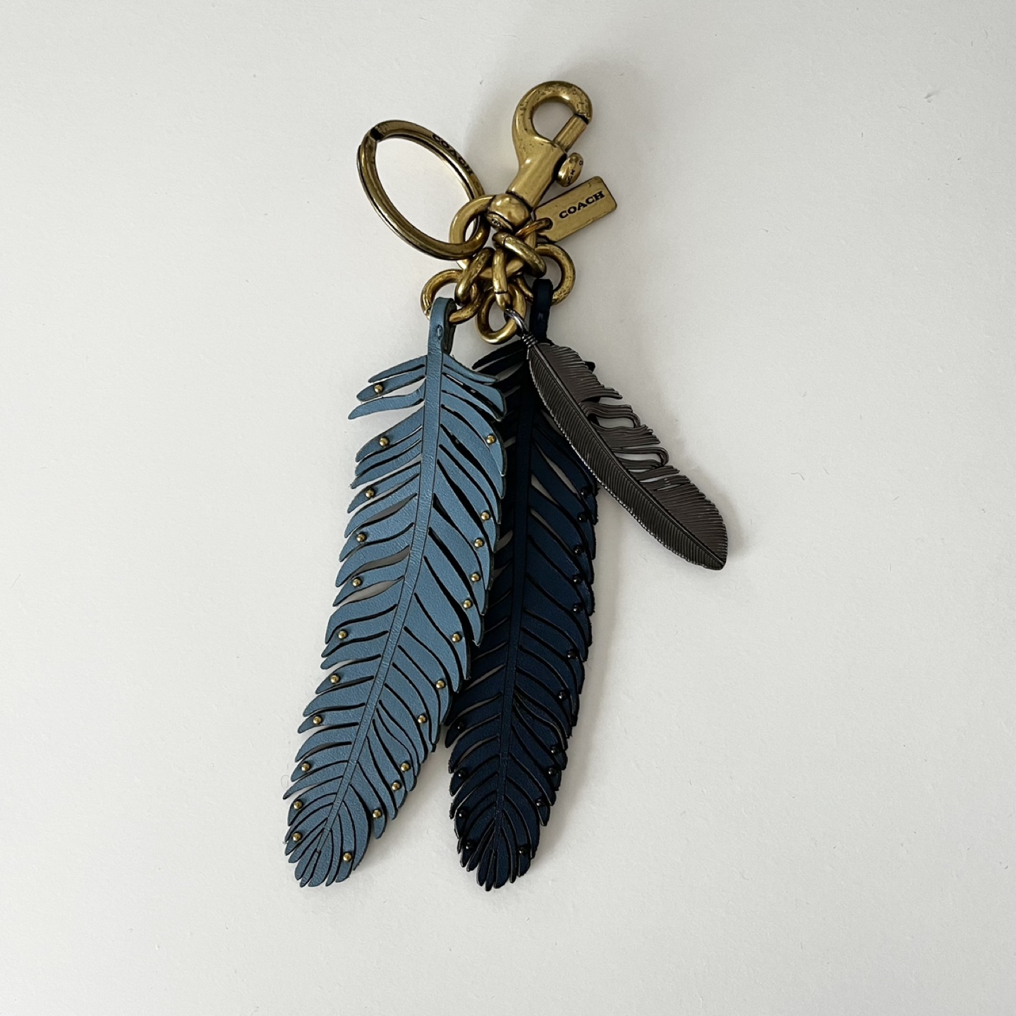 Coach feather keychain bag charm thumbnail