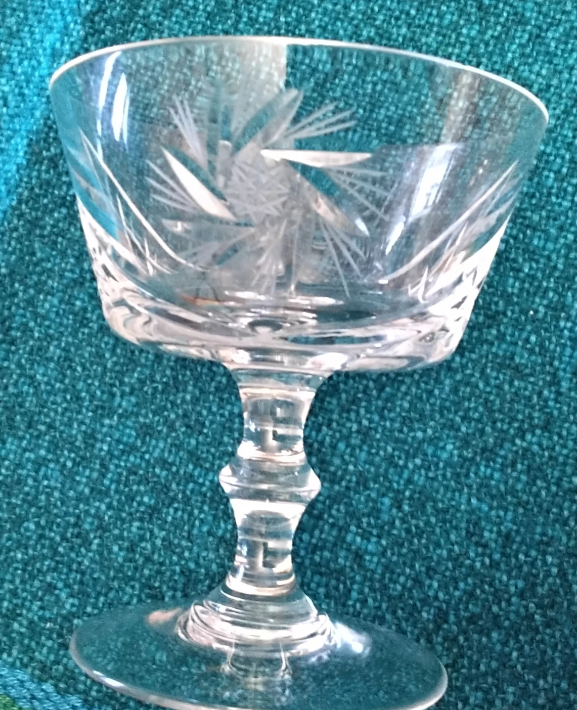 Vintage Pinwheel Crystal Ice Cream Footed Cups  and Plates image indicator(10)