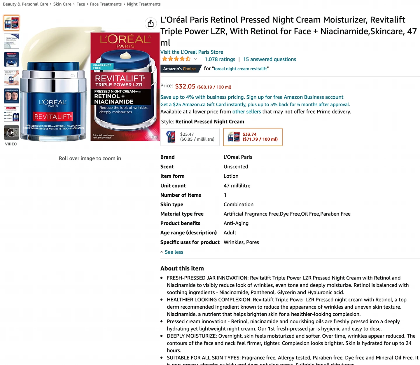 L'Oréal Paris Revitalift Triple Power LZR  (Face Moisturizer) image indicator(5)
