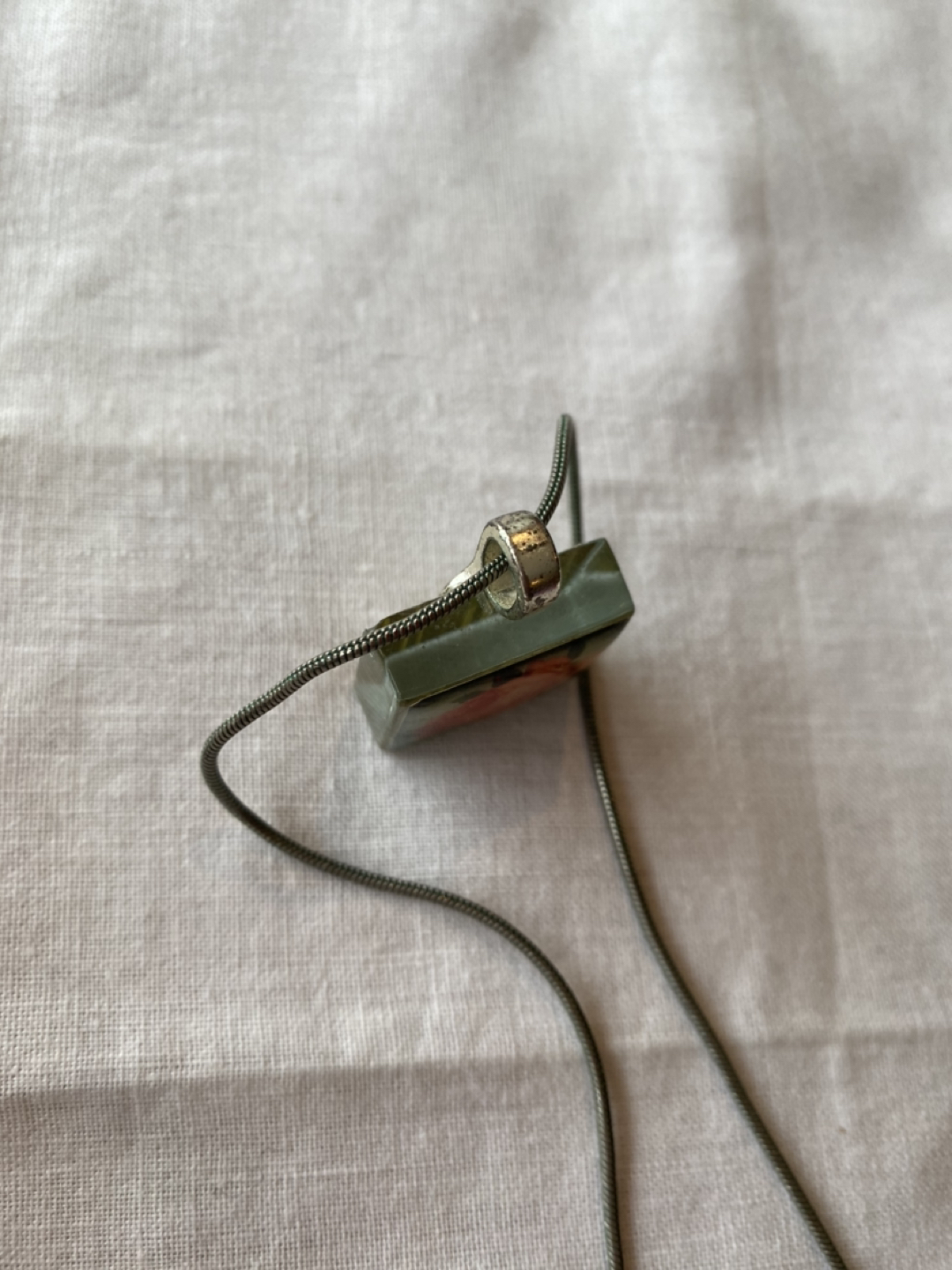 Vintage Rose resin pendant necklace image indicator(4)