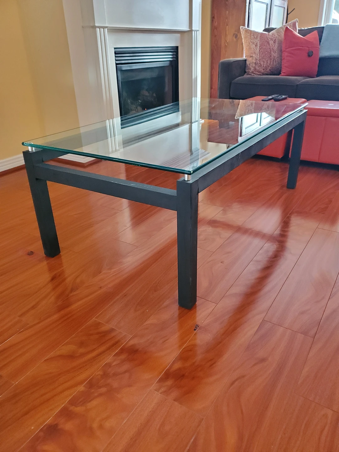 Glass coffee table
