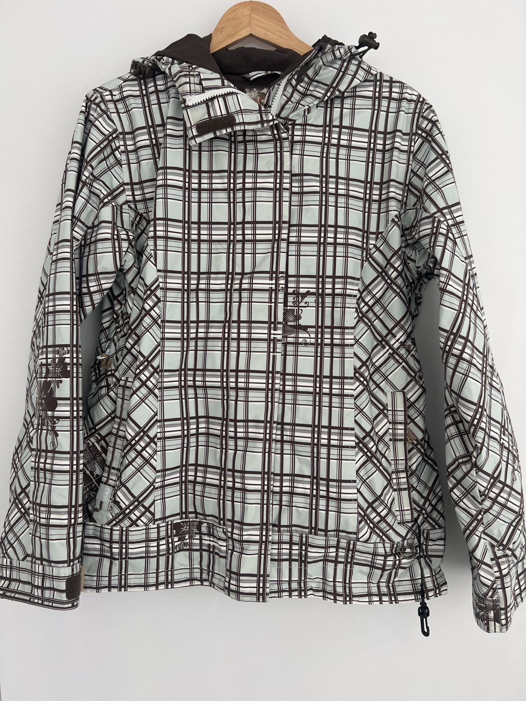 ROXY light mint green/brown/white ski/snowboard jacket- MEDIUM thumbnail