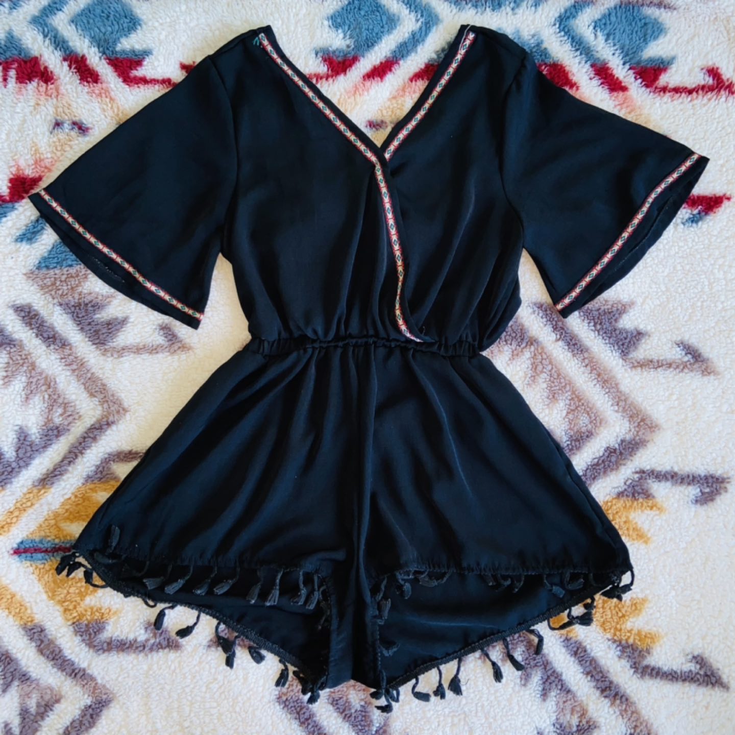 Ribbon Tie Backless Romper thumbnail