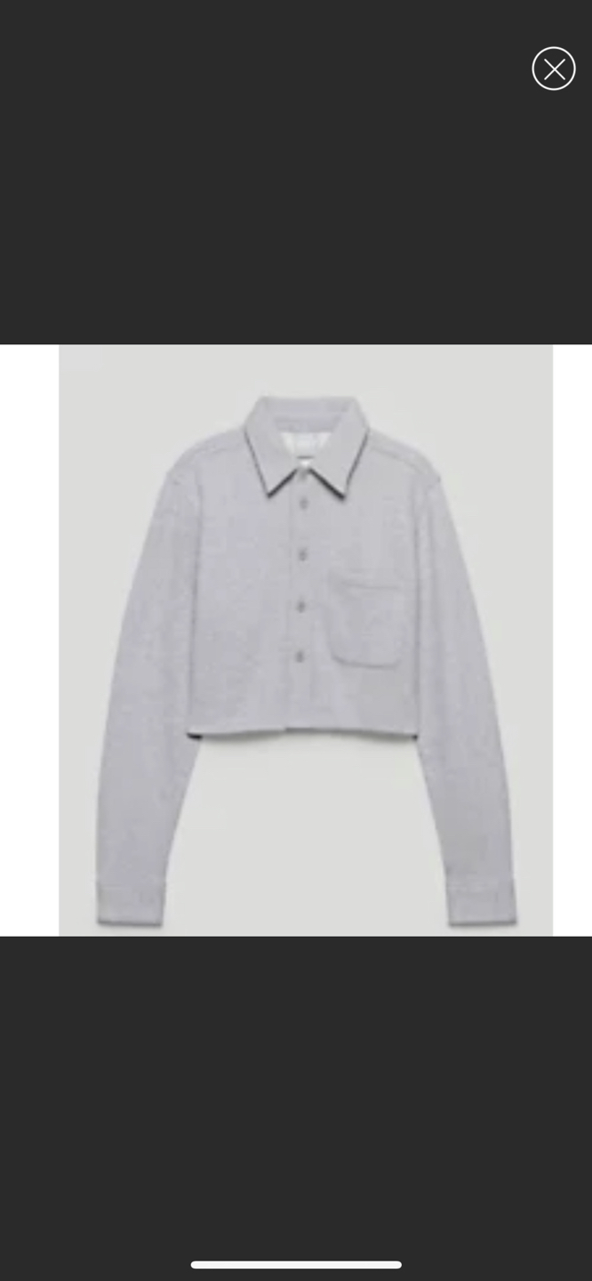 TNA cozy fleece boyfriend cropped button up thumbnail