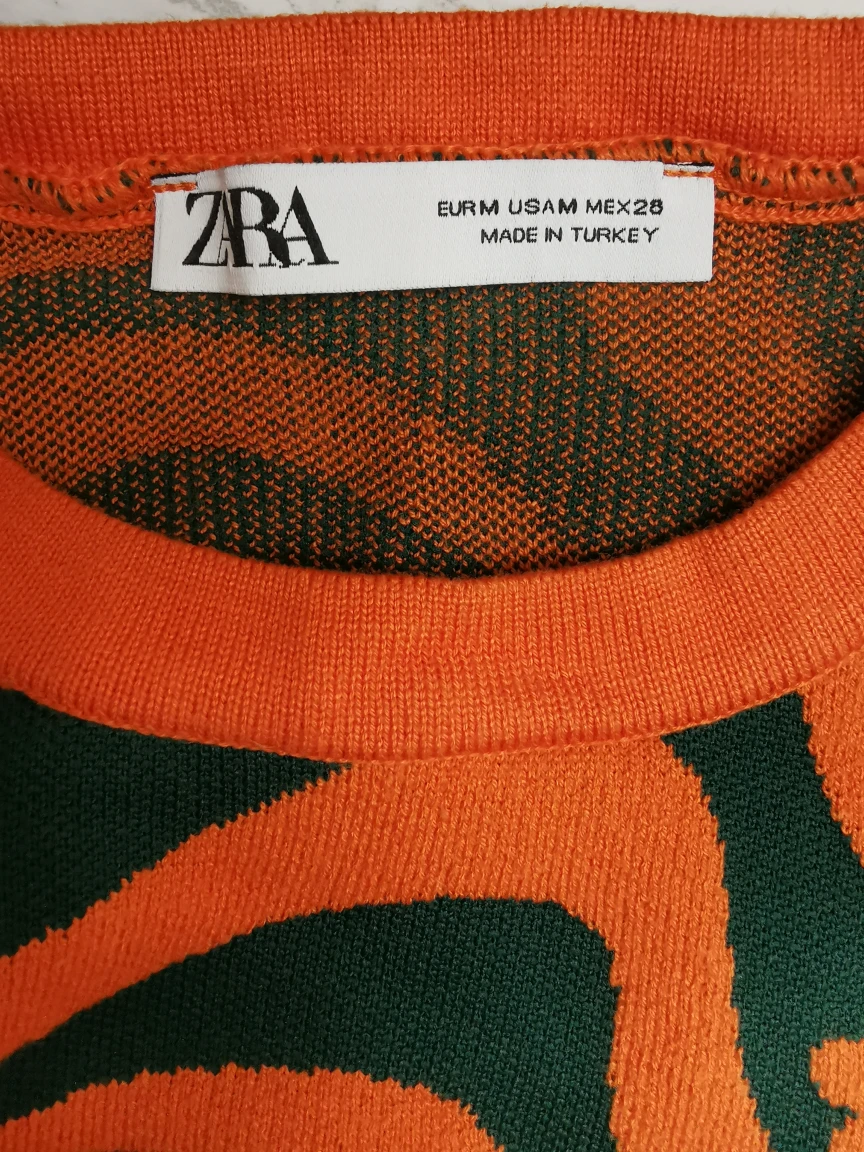 Zara JACQUARD KNIT TOP BRIGHT ORANGE . M size. - photo 3