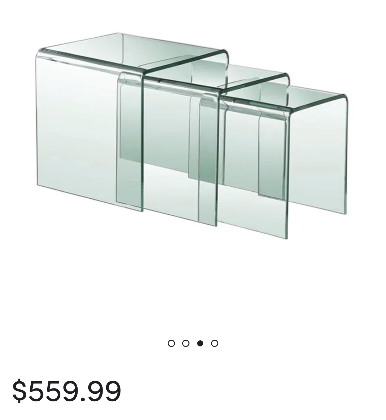 3 piece waterfall table set (glass) - photo 3