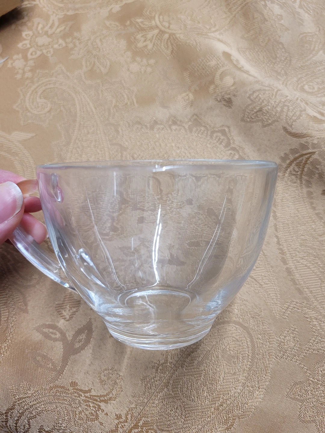 Set of 10 Clear Glass Tea Cups and Saucers thumbnail