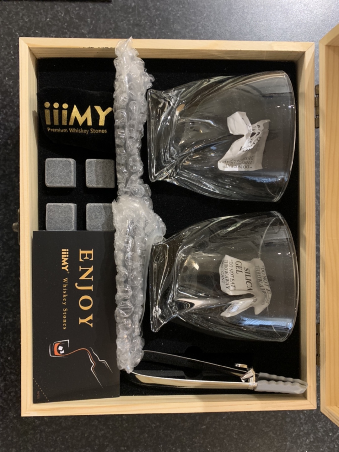 Whisky Glasses and stones