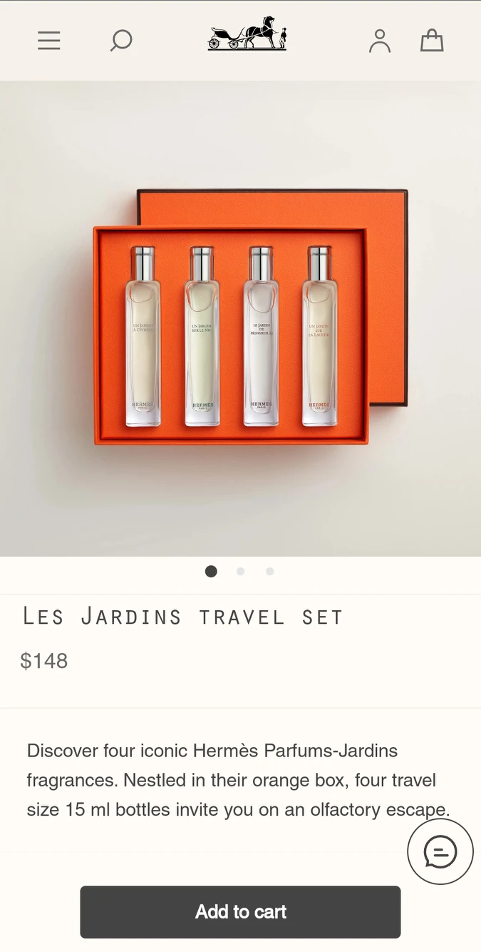 Hermes Les Jardins Four Perfume Travel Set image indicator(3)