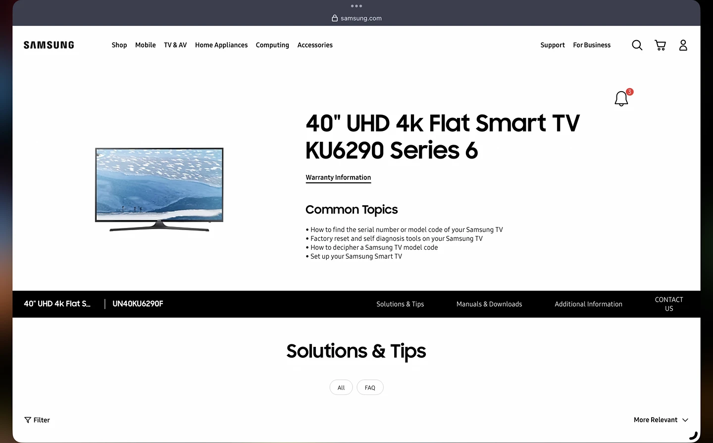 40" UHD 4K Samsung Smart TV thumbnail