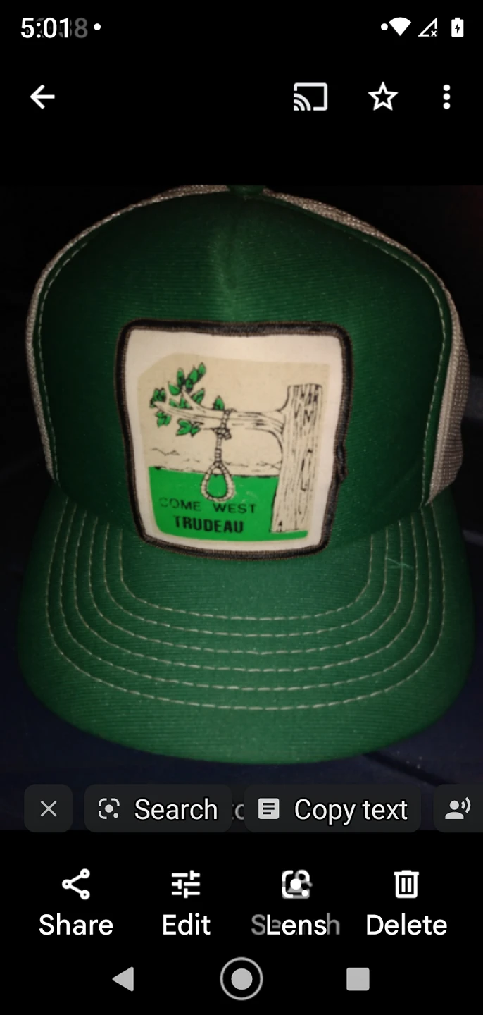 1980s anti Trudeau baseball cap only $25 thumbnail