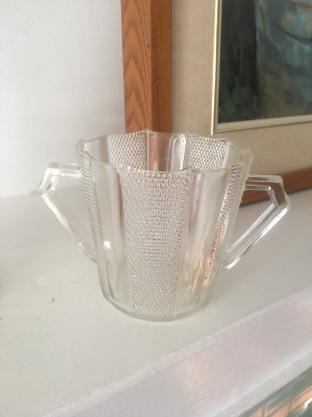 Pressed glass cream & sugar set ☕️ image indicator(3)