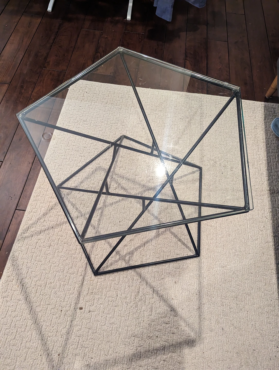 Geometric Glass Coffee Table - photo 2