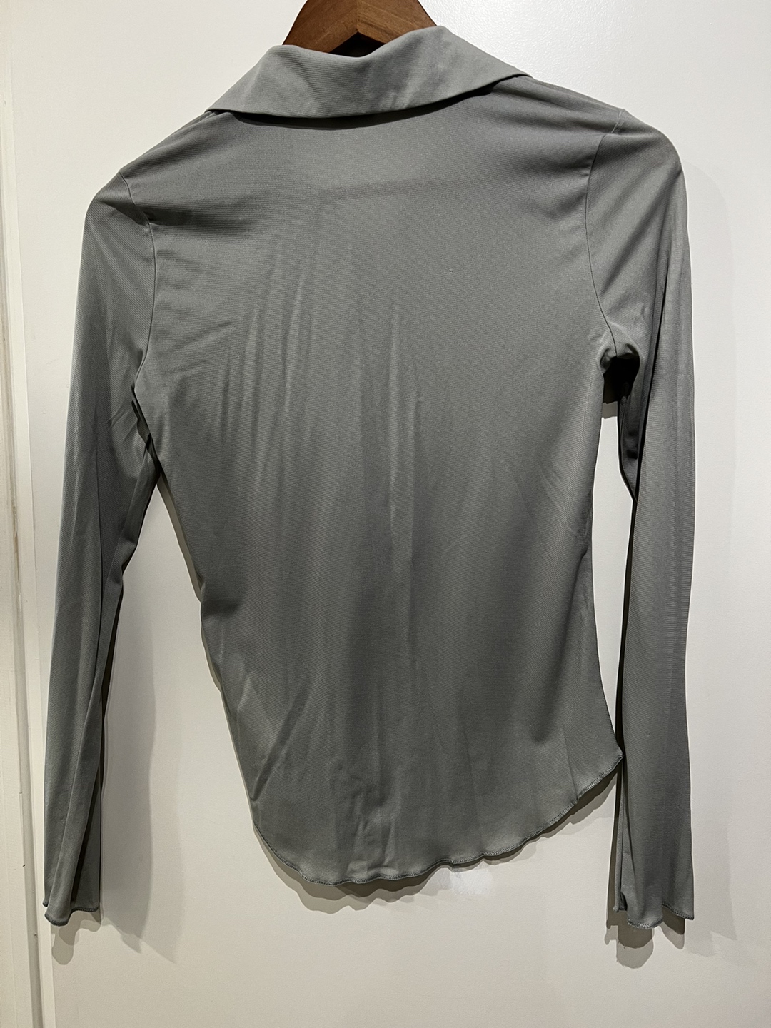 Aritzia - Wilfred Mesh seafoam green blouse shirt - photo 2