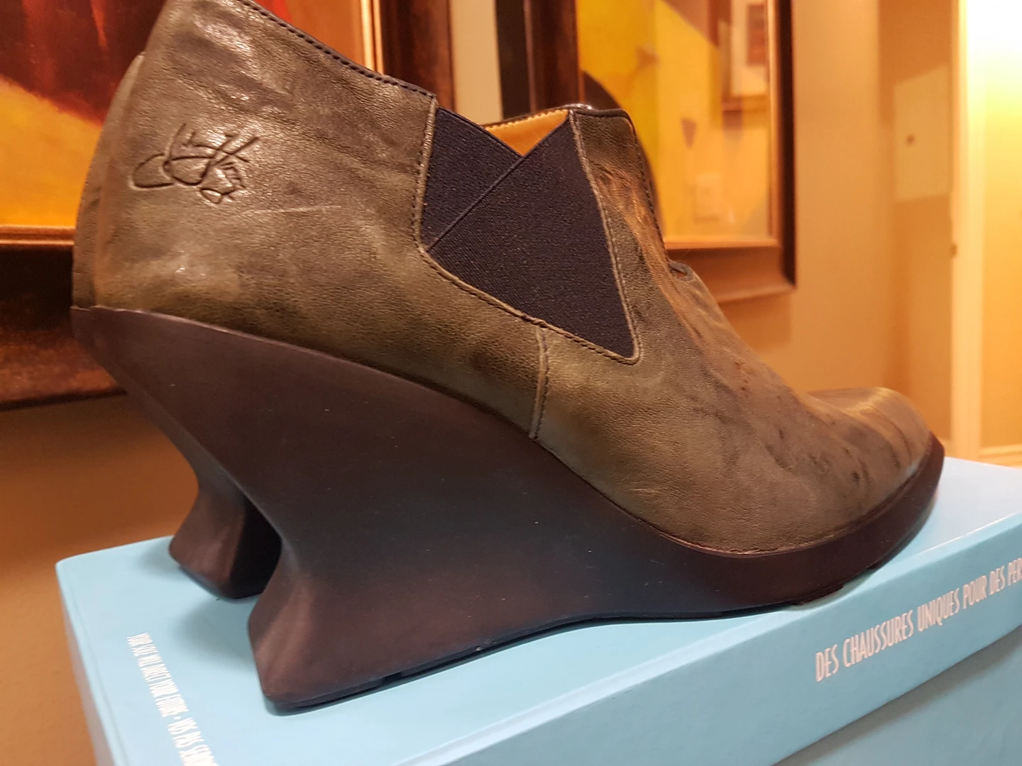 Fluevog Ishshoes quiver slip on wedge thumbnail
