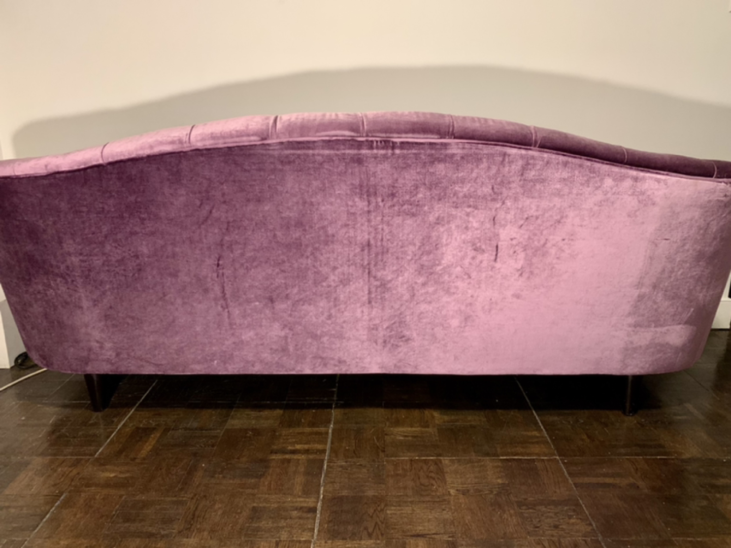 Purple Velvet Tufted Sofa - photo 4