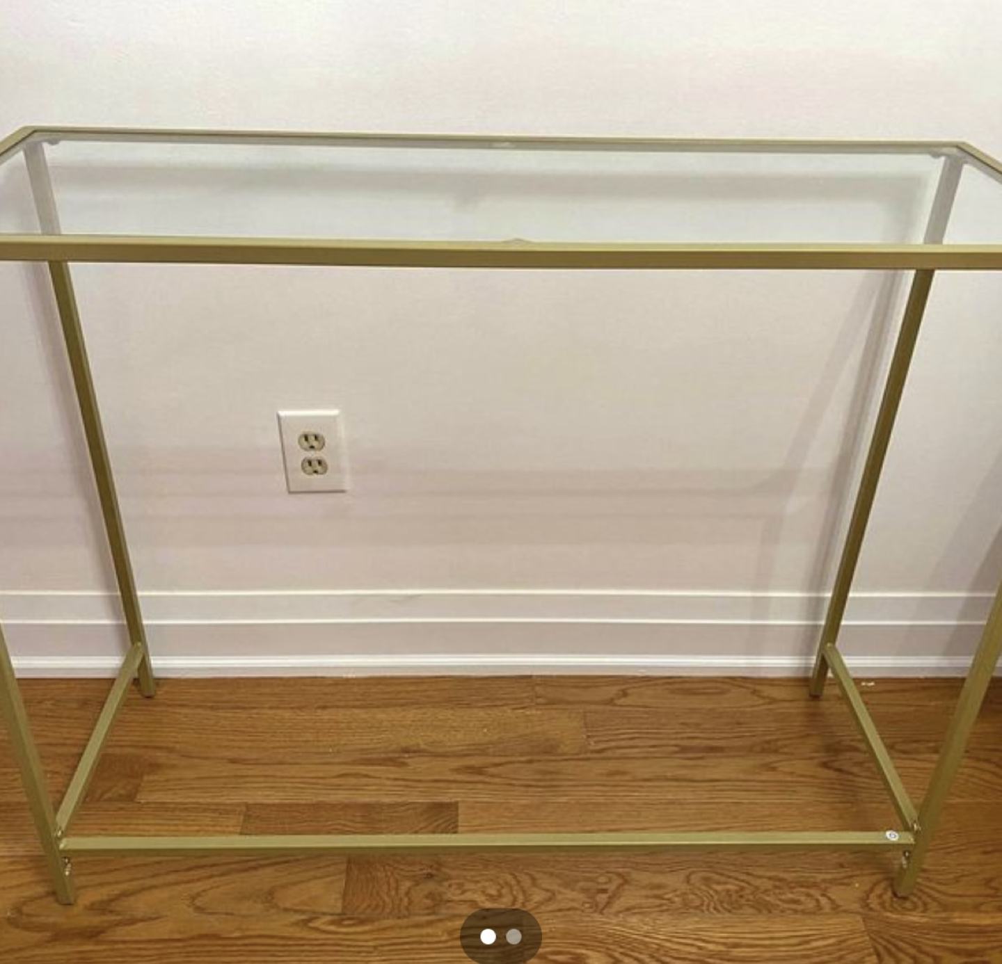 Gold frame glass console