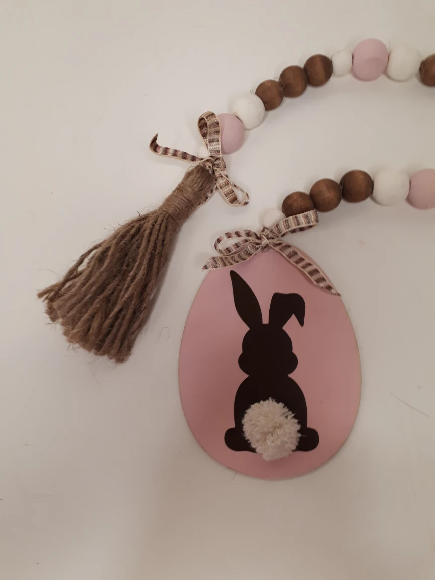 Farmhouse Country Easter Bunny Wooden Bead Garland - photo 2
