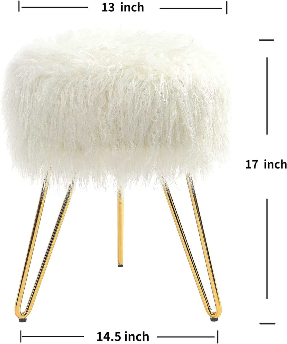 Faux Fur Vanity Stool - photo 3