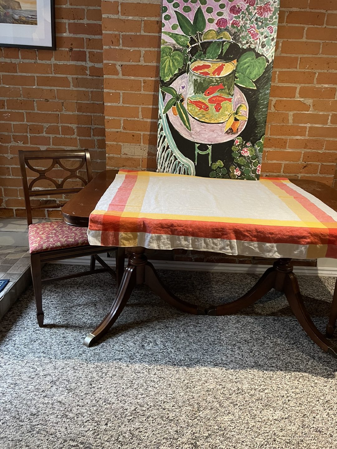 Antique dining table and chairs