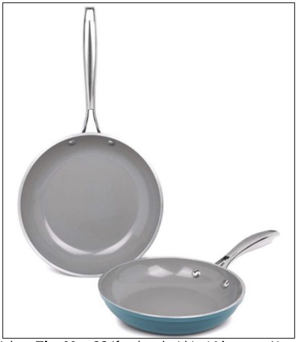 Ocean blue Gotham steel Ti-ceramic panfry NON Toxic - photo 2
