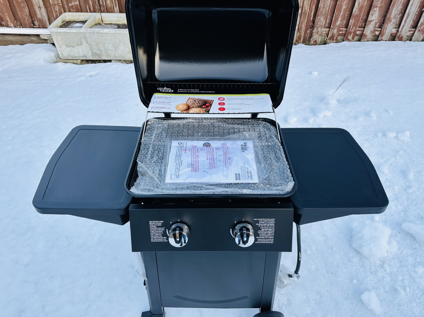 Grill Chef Propane Gas Barbecue - 20,000 BTU 2 Burners - Black - photo 3