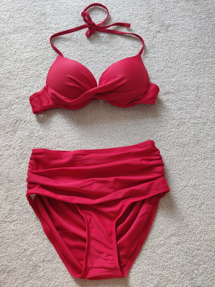 High waisted red bikini set - photo 2