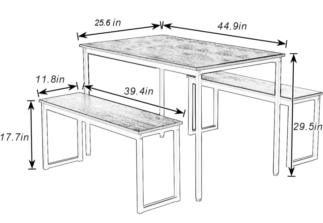 dining / kitchen table with benches