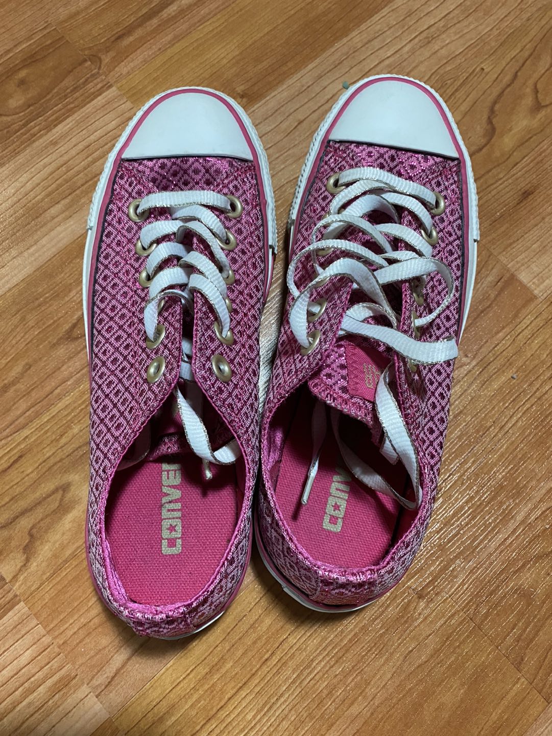 Converse All Star Pink Sparkle Sneakers Size 6.5 image indicator(6)