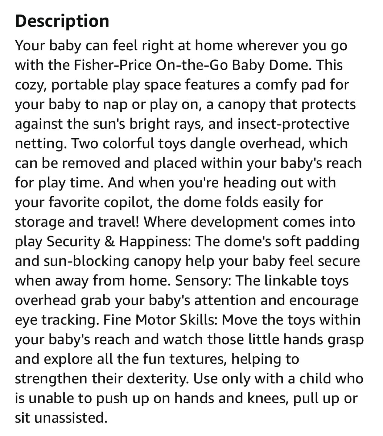 Fisher-Price On-the-Go Baby Dome - photo 3