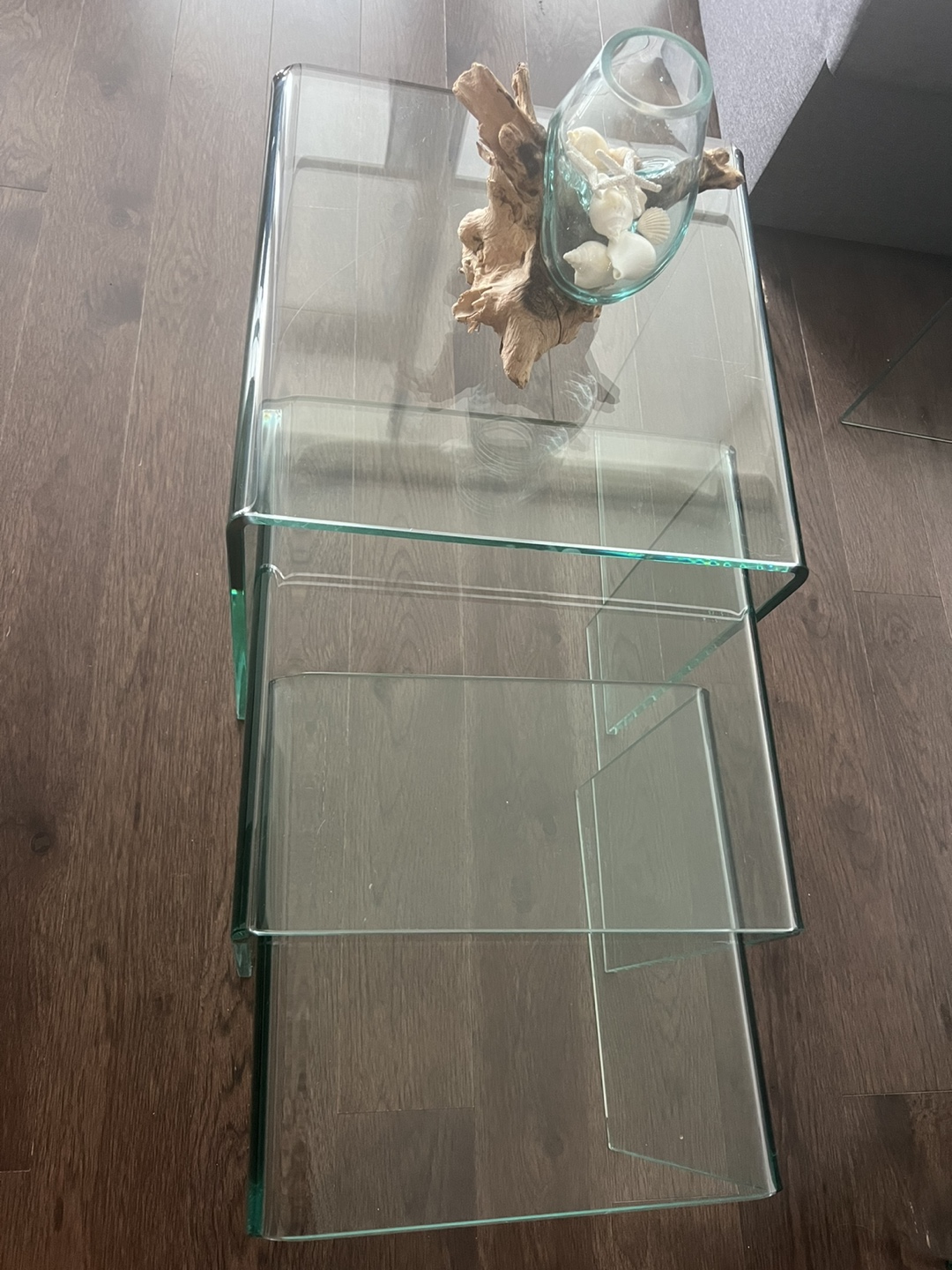 3 piece waterfall table set (glass) - photo 5