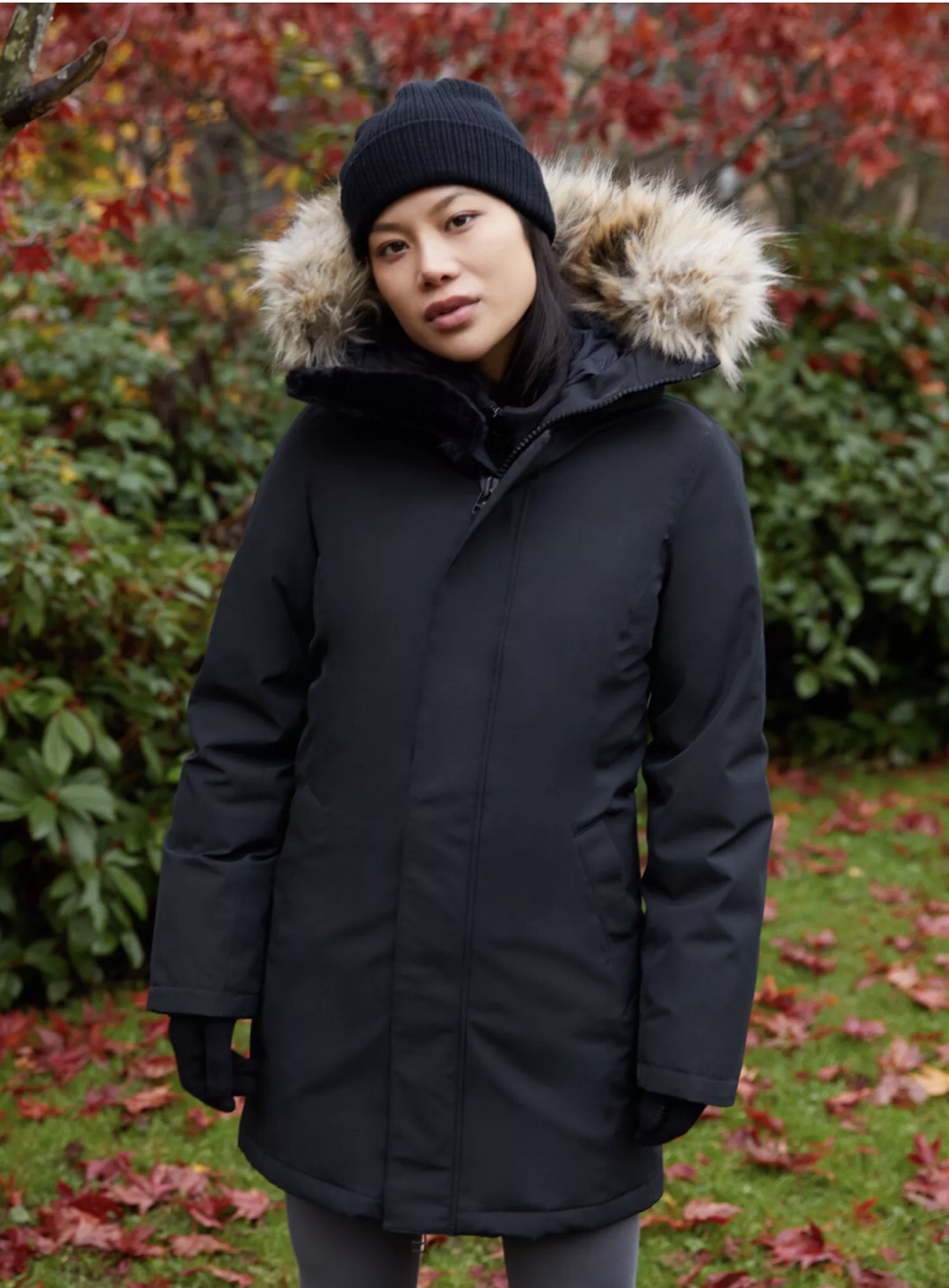 Golden By TNA, Heaven Parka,size Large, Black, faux fur, Aritzia