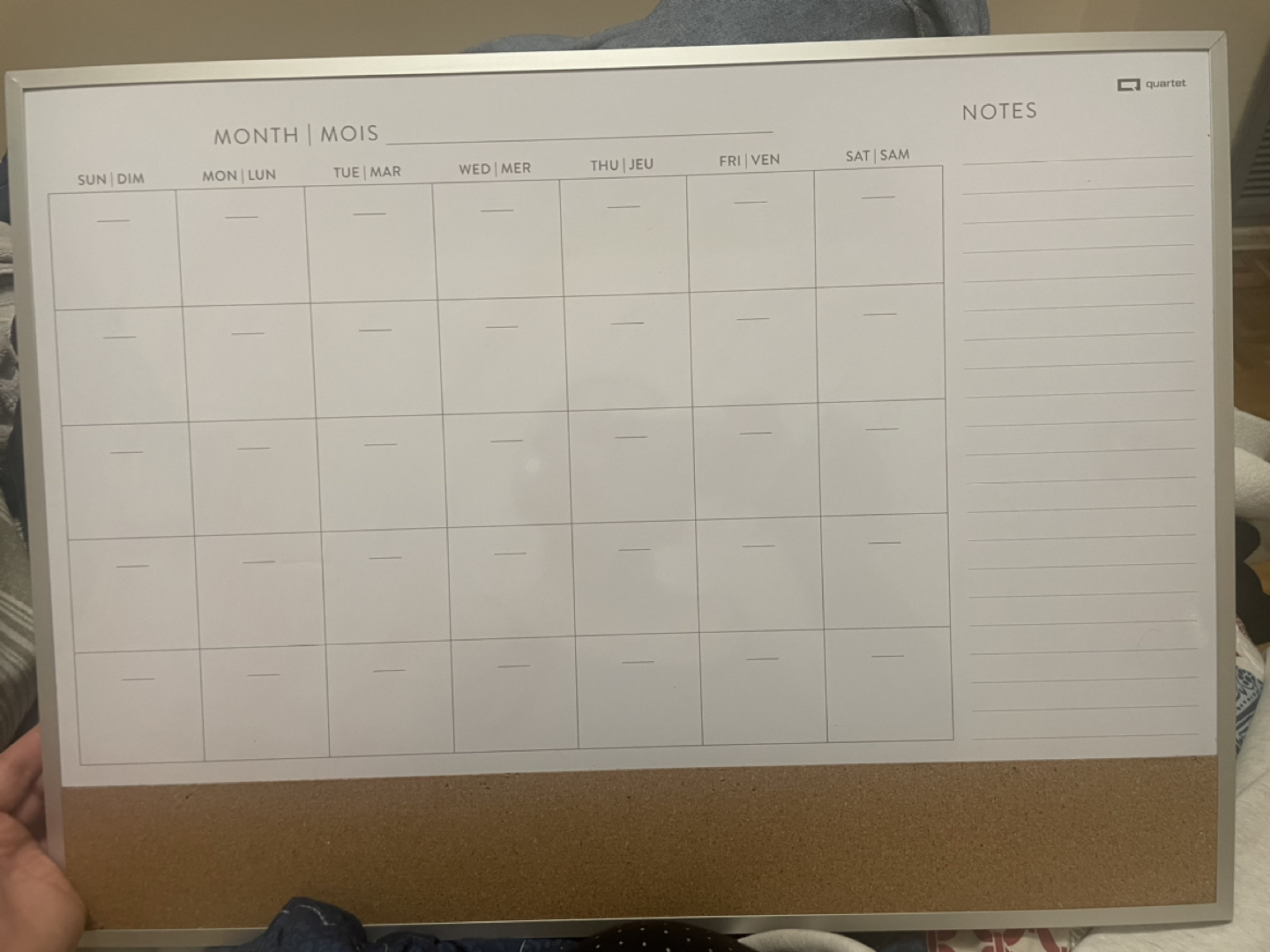 White board calendar