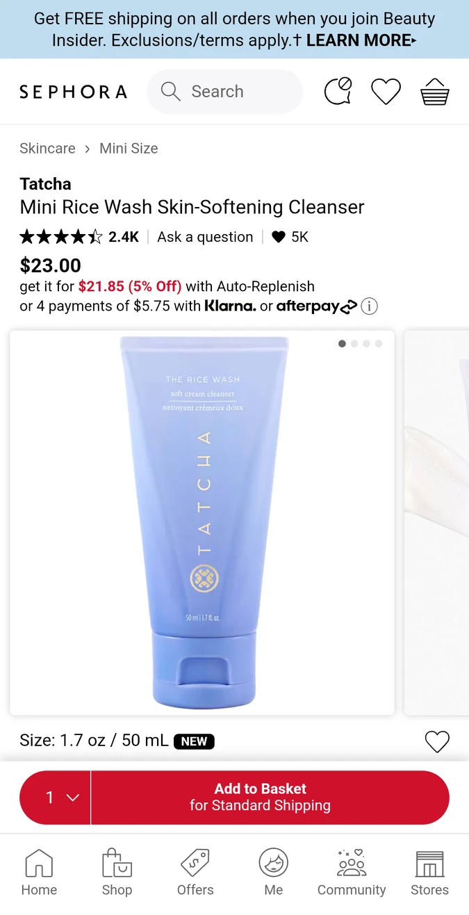 Tatcha - The rice wash cleanser thumbnail