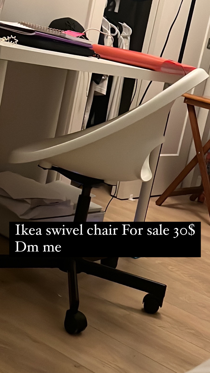 Ikea swivel chair white matte