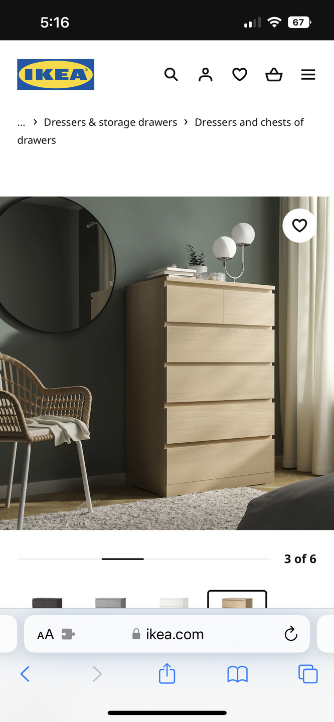 MALM 6 Drawer Dresser - pickup only - photo 2