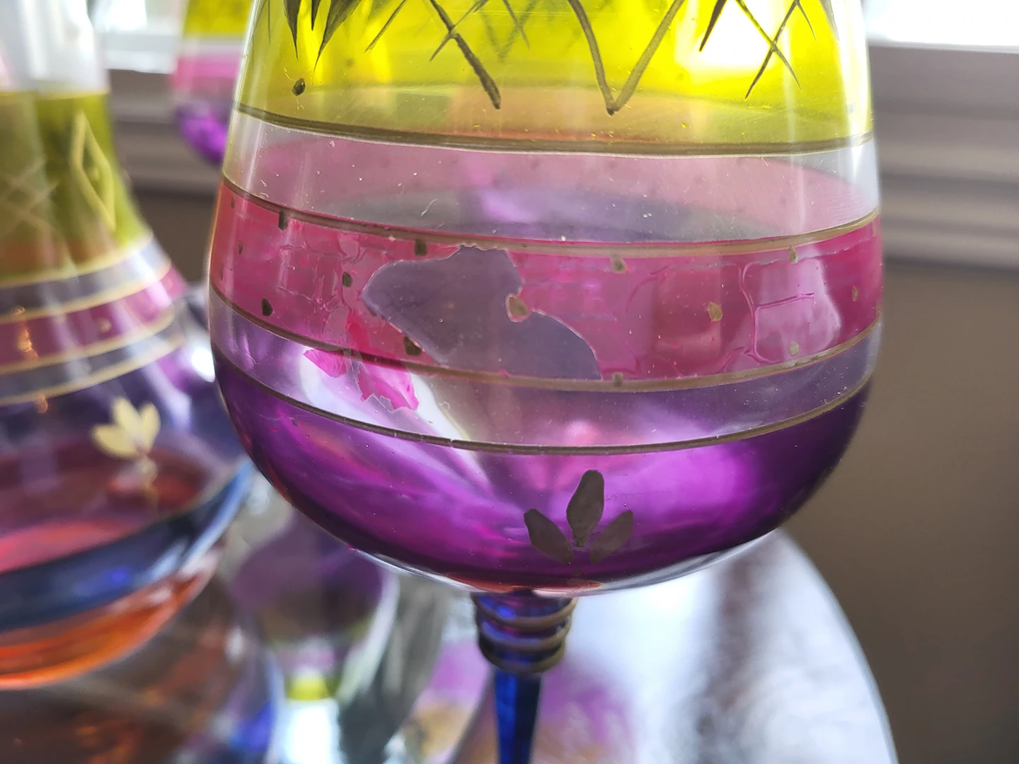 Mouthblown, hand-made Romanian Goblets and Pitcher image indicator(2)